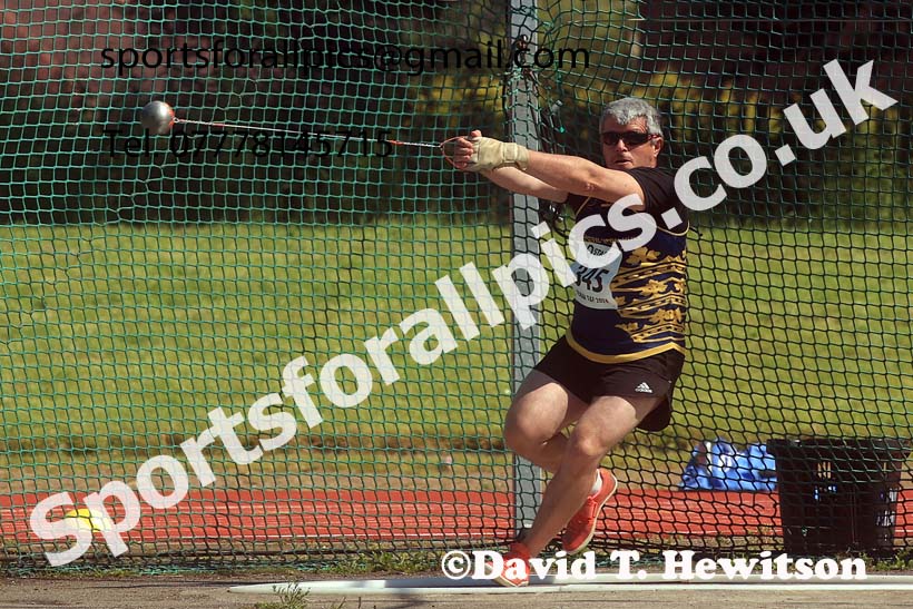 Mens hammer, 2024 NE Masters Track and Field Champs., Monkton Stadium, Jarrow.  Photo: David T. Hewitson/Sports for All Pics